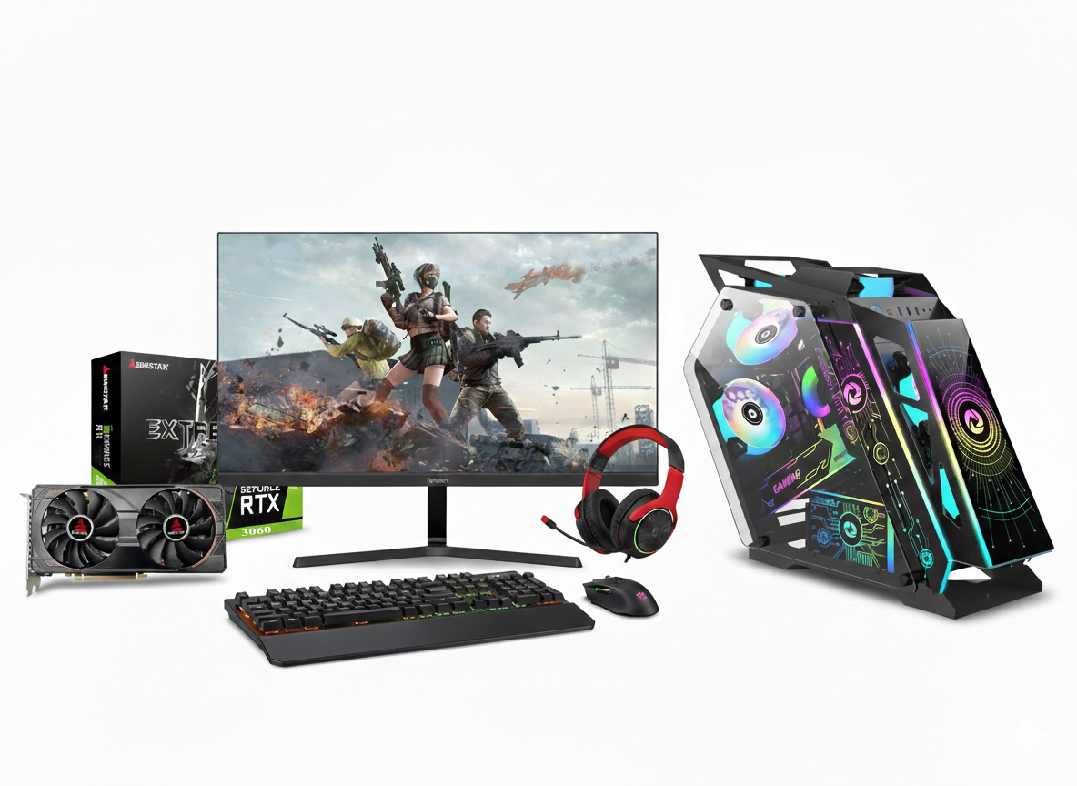 AMD RYZEN 5 5600X ,16GB 3200MHZ RAM ,NVME M.2 256GB SSD, 512GB SSD PC SET